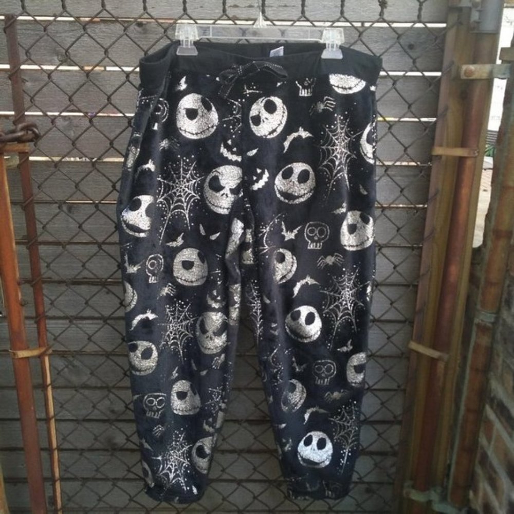 DISNEY THE NIGHTMARE BEFORE CHRISTMAS BLACK JOGGER PANTS PAJAMA XL